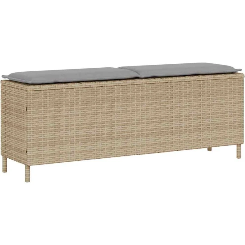 vidaXL Havebænk med Hynde 110x30x40,5 cm Polyrattan Beige