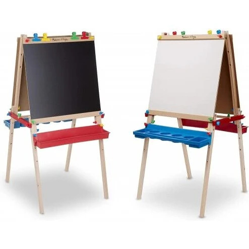 Melissa & Doug Deluxe stående staffeli dobbeltsidet – tavle & whiteboard