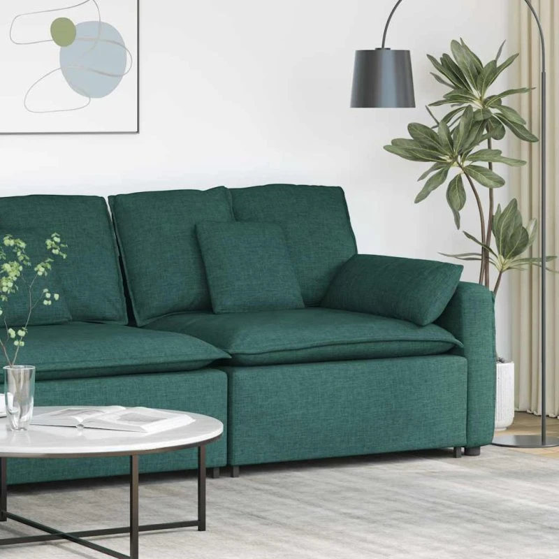 vidaXL modulopbygget sofaarmlænsendemodul 100 cm mørkegrøn