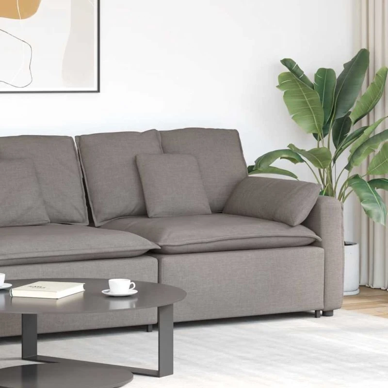 vidaXL modulopbygget sofaarmlænsendemodul 100 cm gråbrun