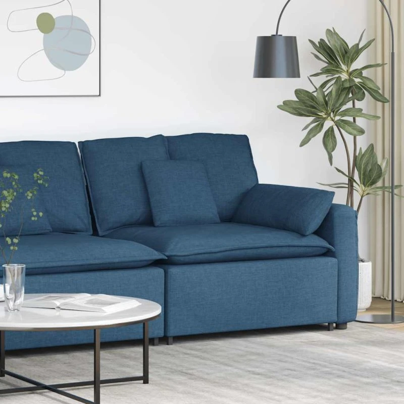vidaXL modulopbygget sofaarmlænsendemodul 100 cm blå