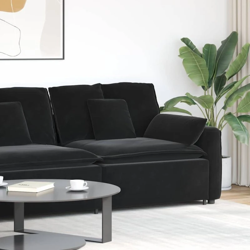 vidaXL modulopbygget sofaarmlænsendemodul 100 cm sort