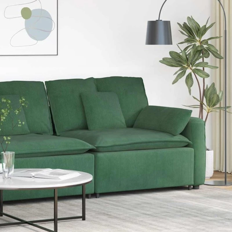 vidaXL modulopbygget sofaarmlænsendemodul 100 cm mørkegrøn