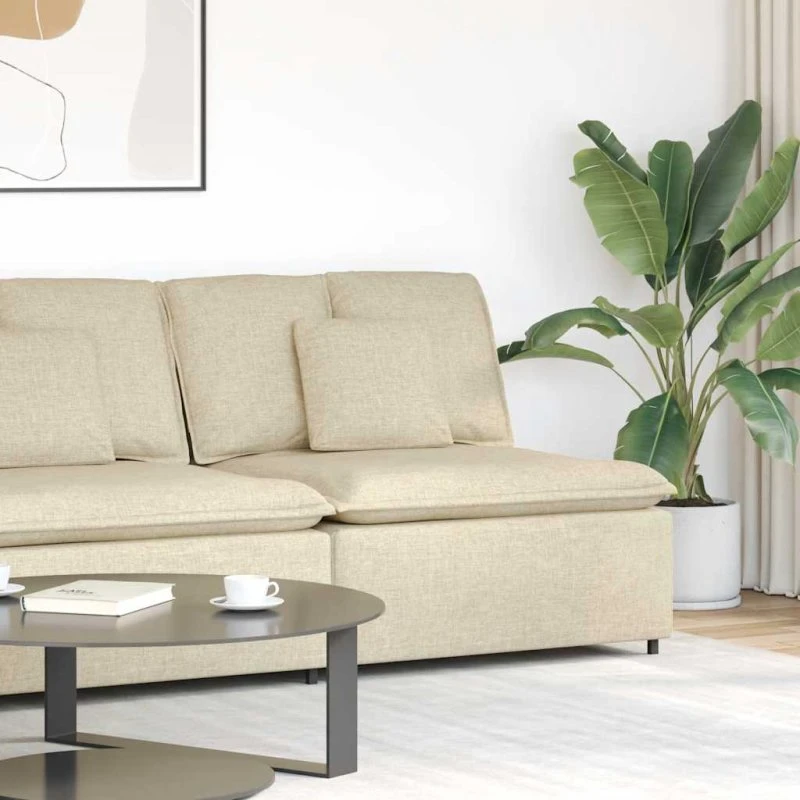 vidaXL modulopbygget sofacentermodul 100 cm cremefarvet