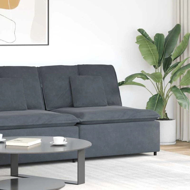 vidaXL modulopbygget sofacentermodul 100 cm mørkegrå