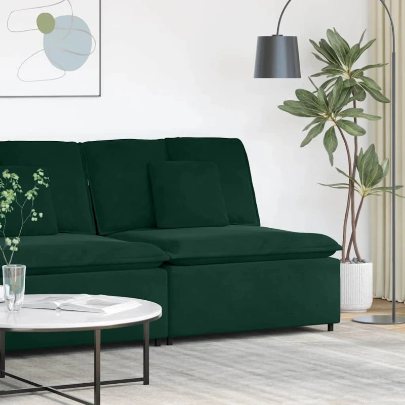vidaXL modulopbygget sofacentermodul 100 cm mørkegrøn