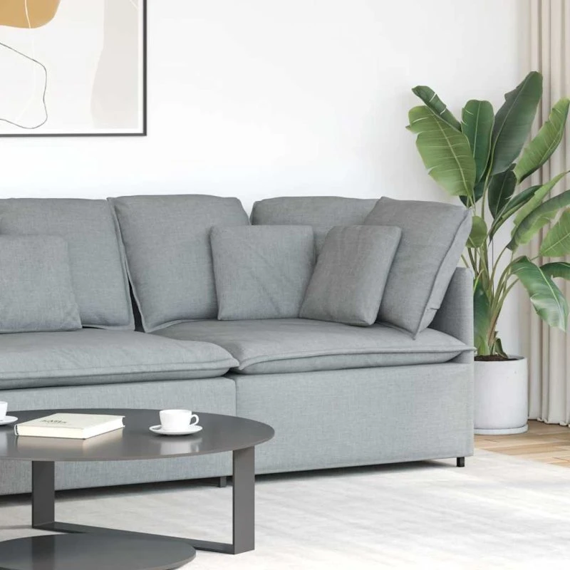 vidaXL Modulsofa hjørnemodul med hynder 100 cm lysegrå