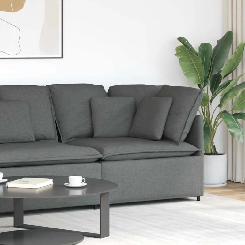 vidaXL modulsofa hjørnemodul 100 cm mørkegrå med hynder