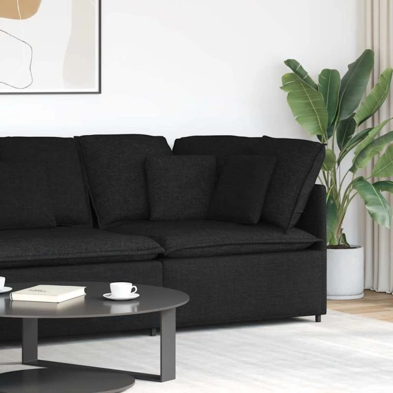 vidaXL modulsofa hjørnemodul 100 cm sort med hynder