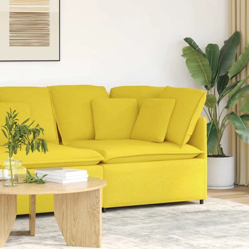 vidaXL modulsofa hjørnemodul 100 cm lysegul