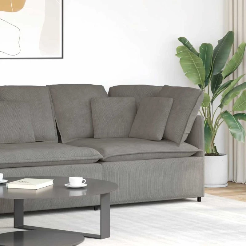 vidaXL modulsofa hjørnemodul 100 cm lysegrå med hynder