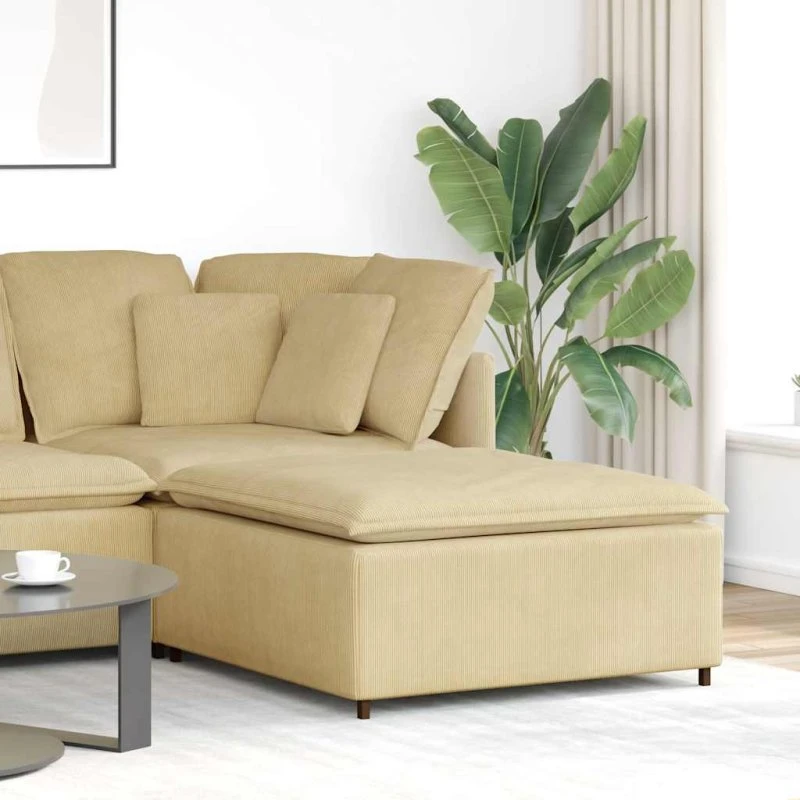 vidaXL modulær sofa-fodskammel 100x100x48 cm grågrøn