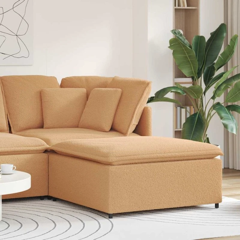 vidaXL modulær sofa-fodskammel 100x100x48 cm beige