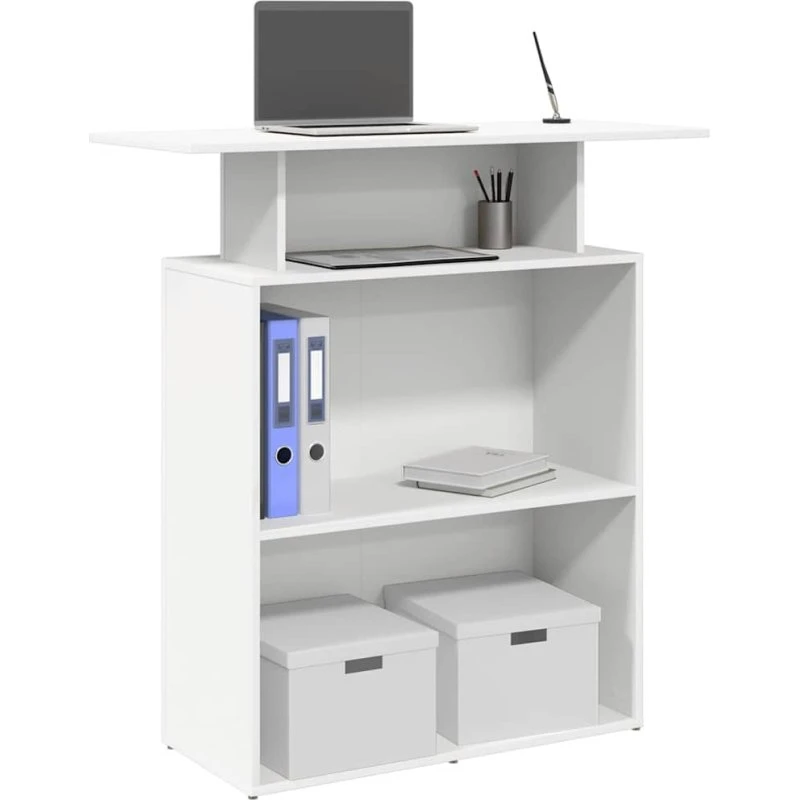 vidaXL Receptionsdisk Hvid 100x40x104 cm Konstrueret Træ
