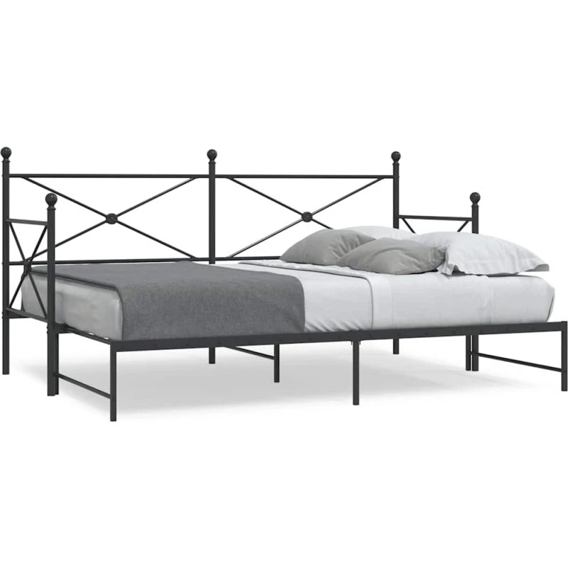 vidaXL Daybed med udtræk 90x190 cm, stål sort