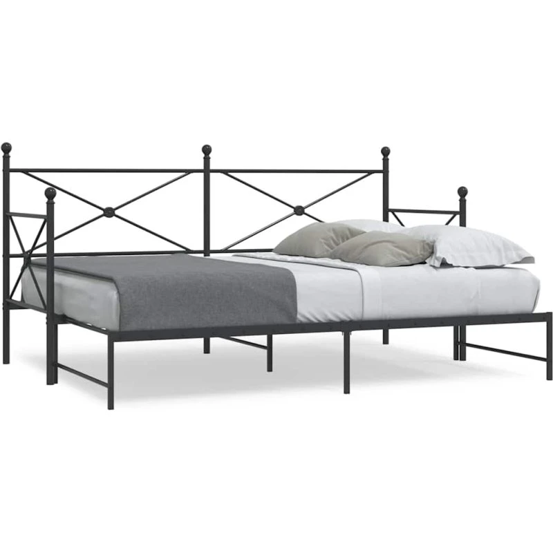 vidaXL daybed med udtræk 90x200 cm, stål sort