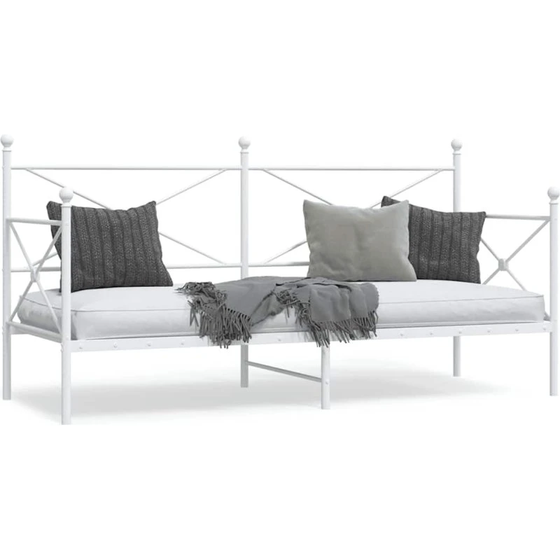 vidaXL Daybed 80x200 cm stål hvid uden madras