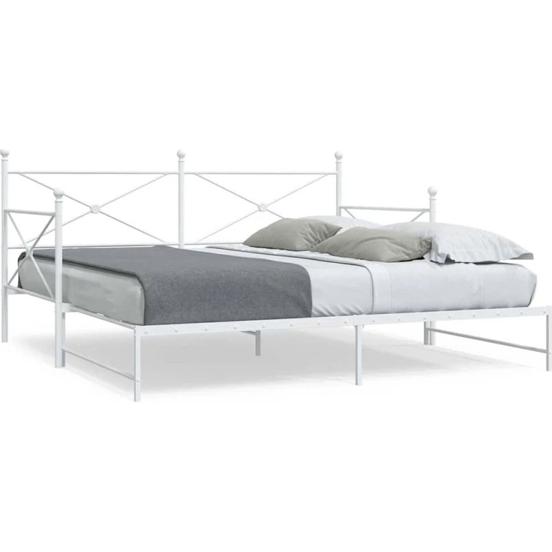 vidaXL Daybed med udtræk 100x190 cm, stål hvid
