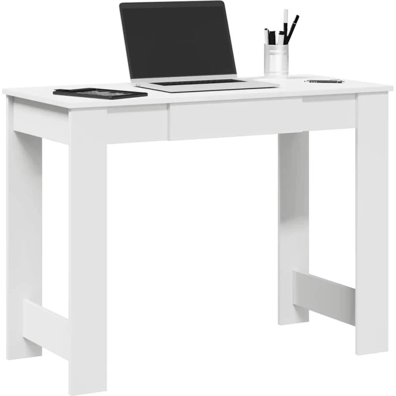 vidaXL Skrivebord 100x45x75 cm Konstrueret Træ Hvid