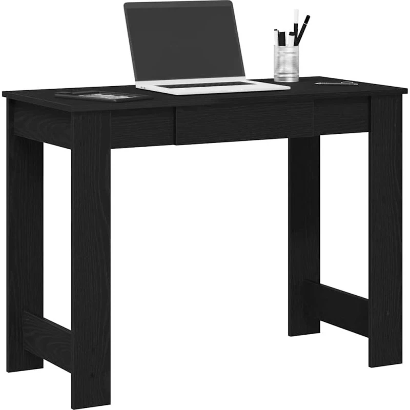 vidaXL Skrivebord 100x45x75 cm Konstrueret Træ Sort