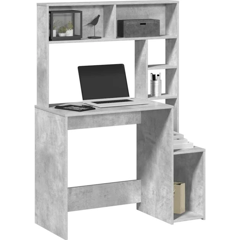 vidaXL Skrivebord 100x45x140 cm konstrueret træ betongrå