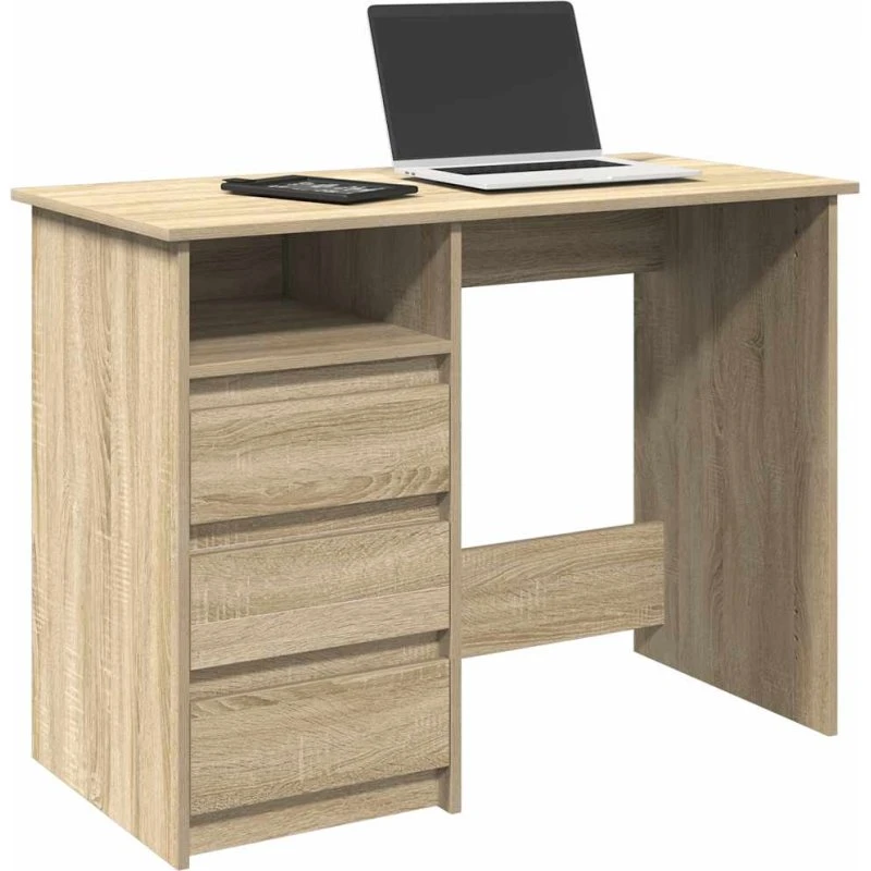 vidaXL Skrivebord 102x50x75 cm Konstrueret Træ Sonoma-Eg
