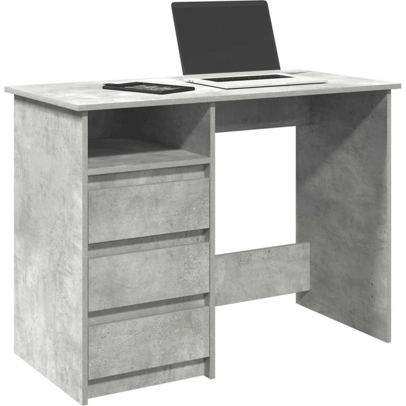 vidaXL Skrivebord 102x50x75 cm Konstrueret Træ Betongrå