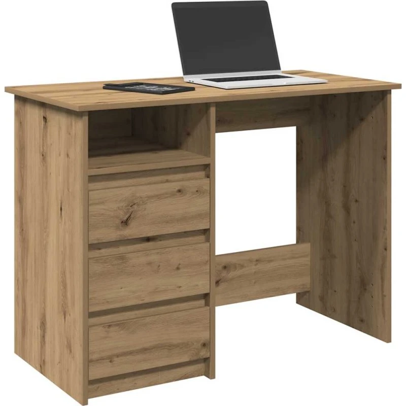 vidaXL Skrivebord 102x50x75 cm konstrueret træ kunsteg