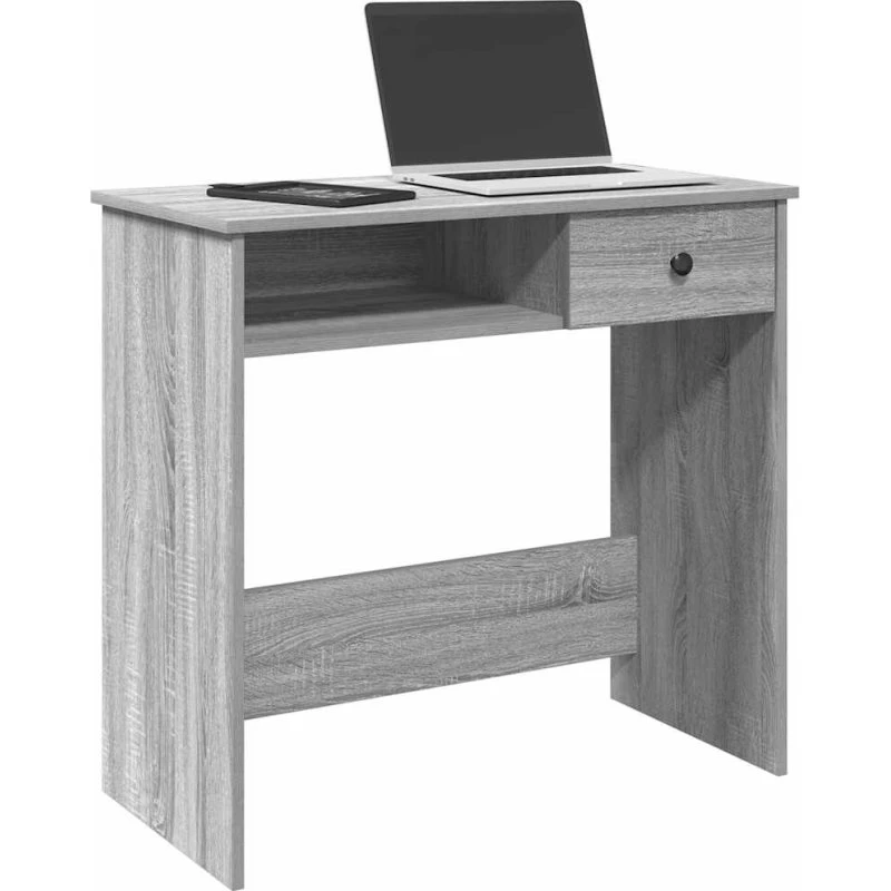vidaXL Skrivebord 80x40x75 cm Konstrueret Træ Grå Sonoma-Eg