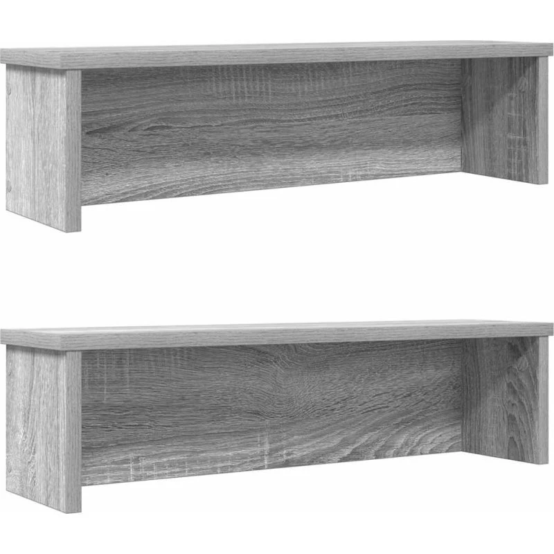 vidaXL Køkkenreoler kan stables 2 stk. 50x15x16 cm grå sonoma-eg