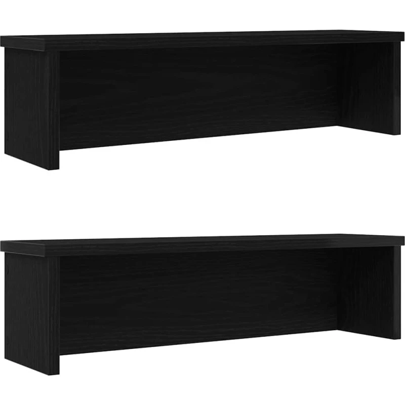 vidaXL Køkkenreoler kan stables 2 stk. 60x15x16 cm sort