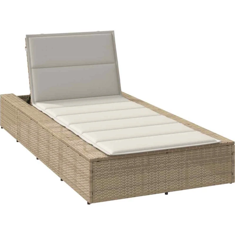 vidaXL Solseng med Flydende Hynde Polyrattan Beige