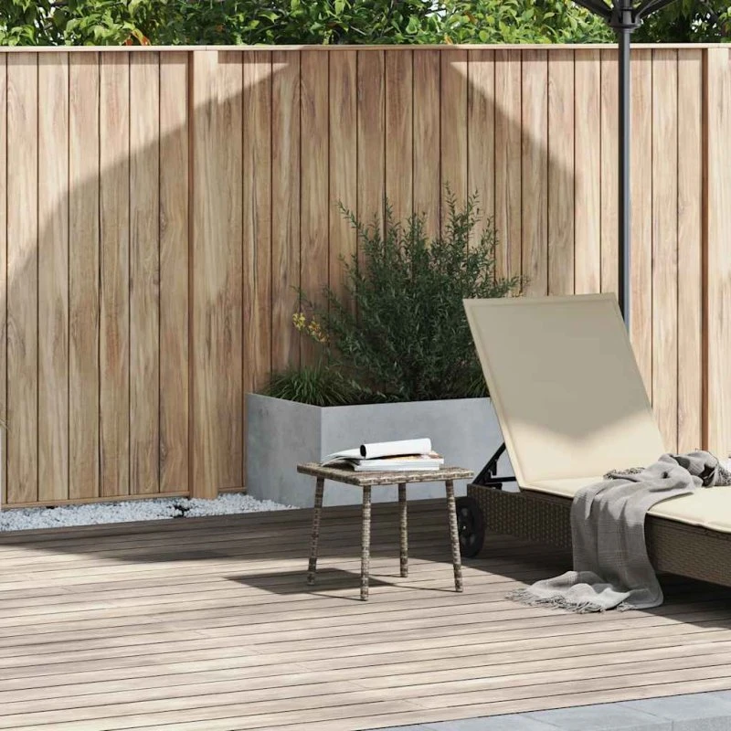 vidaXL Havesofabord 40x40x37 cm Grå Polyrattan