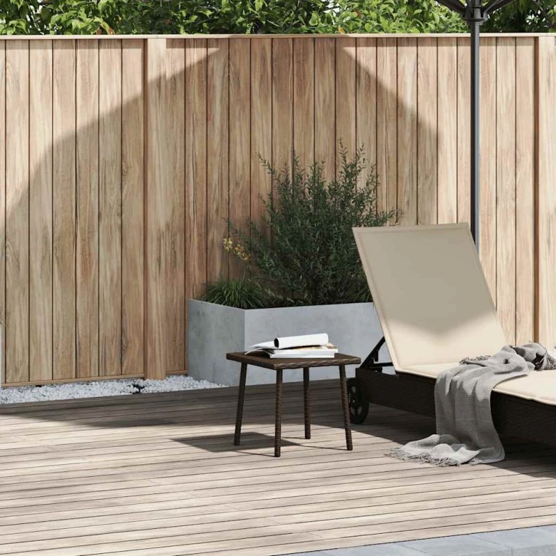 vidaXL Havesofabord 40x40x37 cm firkantet polyrattan brun