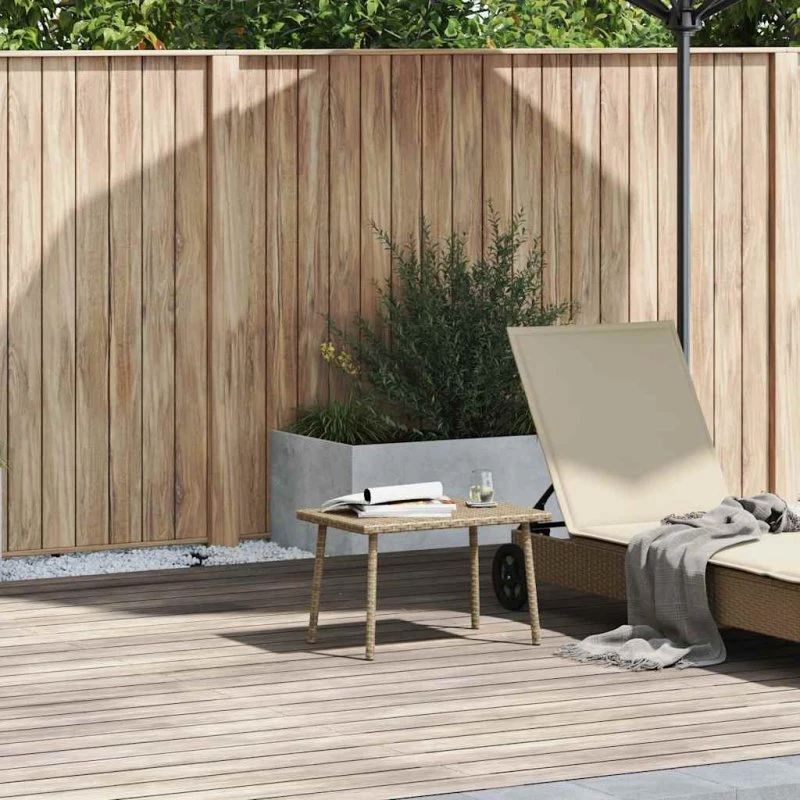 vidaXL Havesofabord 60x40x37 cm polyrattan beige