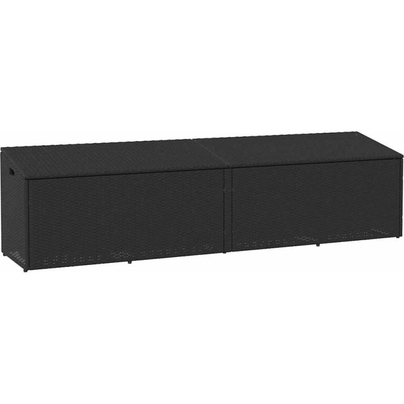 vidaXL opbevaringsboks 220x50x58 cm polyrattan sort
