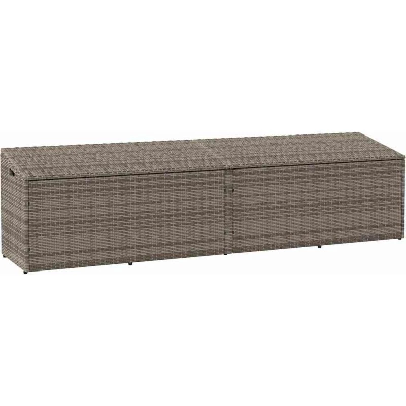 vidaXL Opbevaringskasse 220x50x58 cm PolyRattan Grå