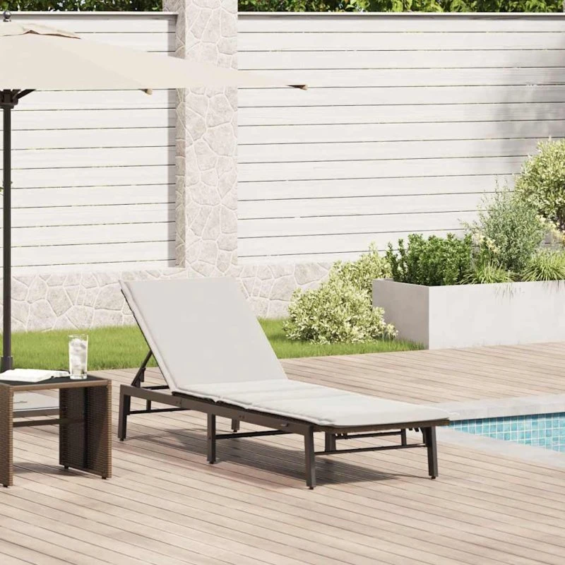 vidaXL Liggestol med Hynde Polyrattan Brun