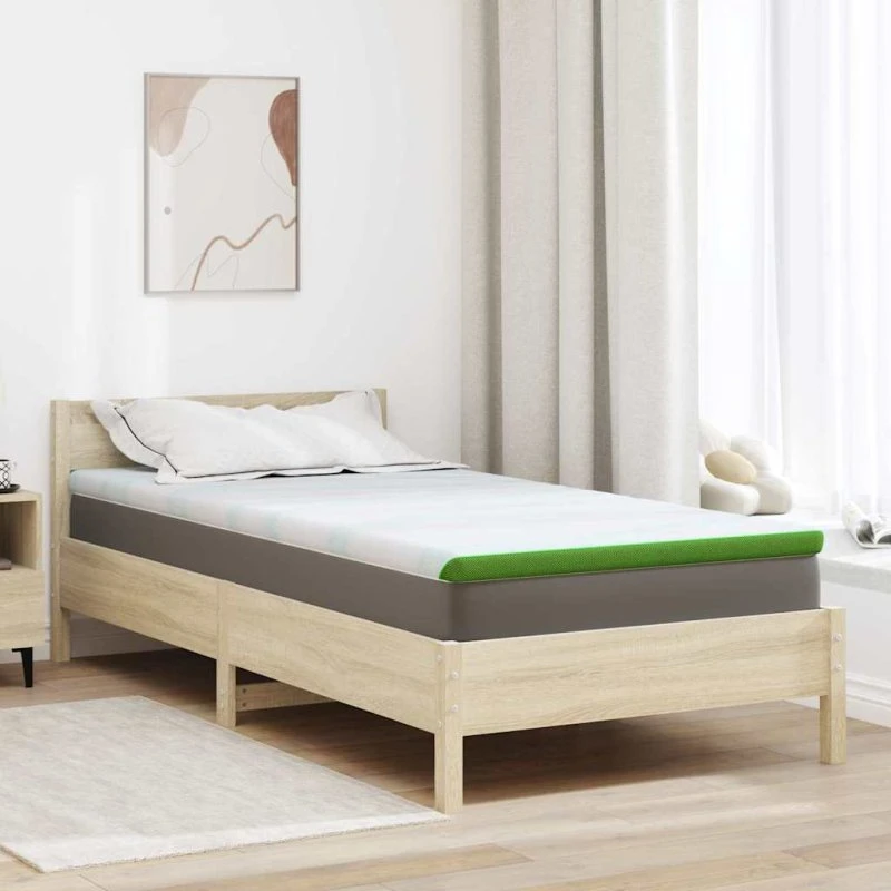 vidaXL Madras Top Hvid og Grøn 90x200 cm Jacquard