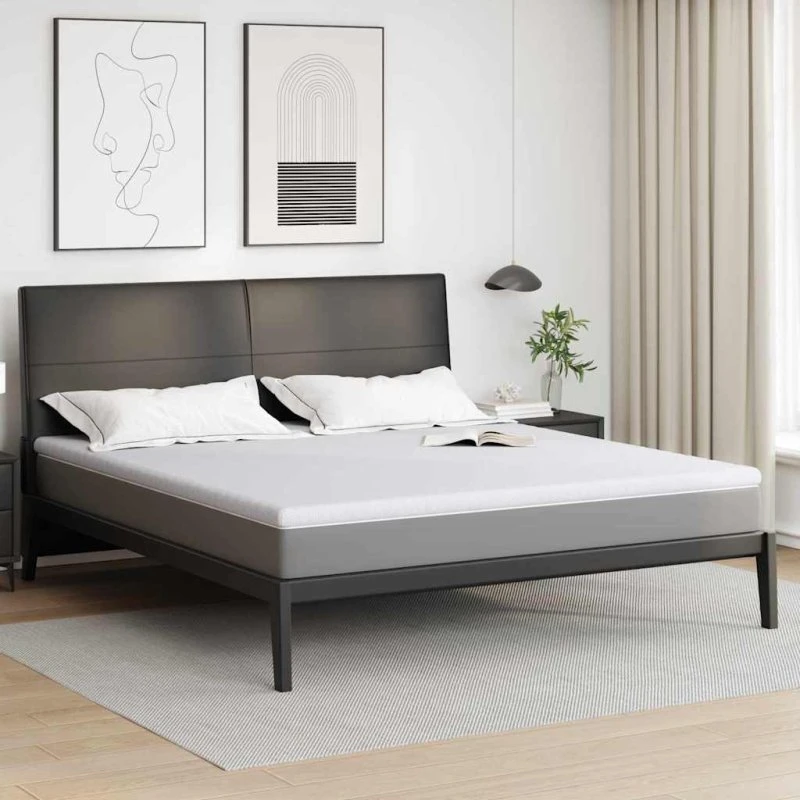 vidaXL Hvid Madras Top 200 x 200 cm Jacquardstof