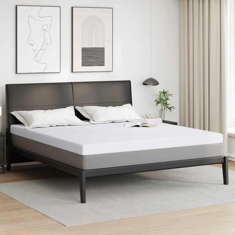 vidaXL Madras Topper Hvid 200 x 200 cm Jacquard