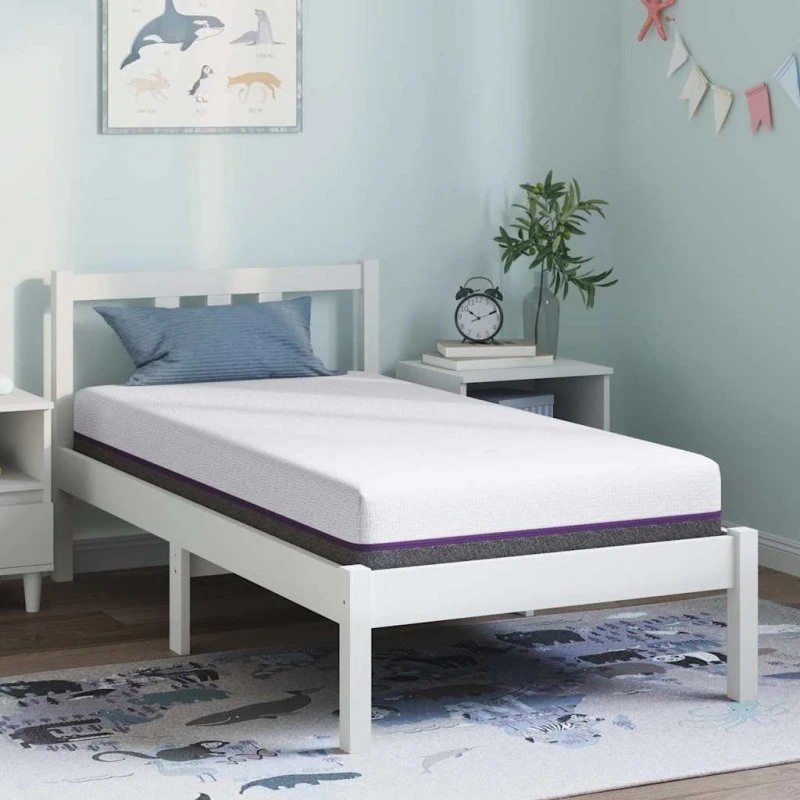 vidaXL Madras Hvid/Grå 80x160 cm Jacquard Hukommelsesskum