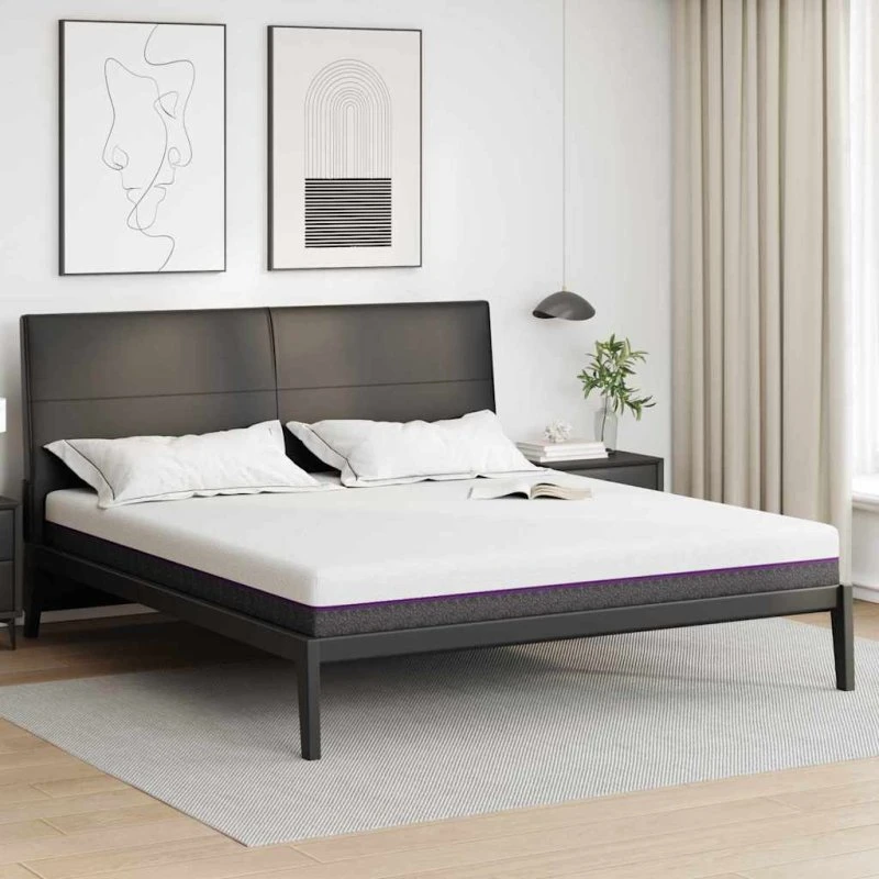 vidaXL Madras Hvid og Grå 180 x 200 cm Jacquard