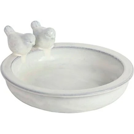 Ryom fuglebad i keramik Ø26 cm med fugledetaljer