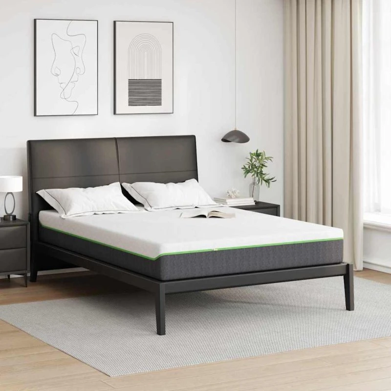 vidaXL Madras Hvid og Grå 140x200 cm Jacquard, 7-zoners Pocket Spring med Gel-Memory-Skum
