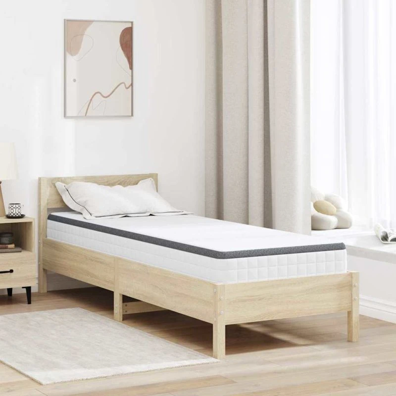 vidaXL Madras Hvid og Grå 80 x 200 cm Bonell Fjedre