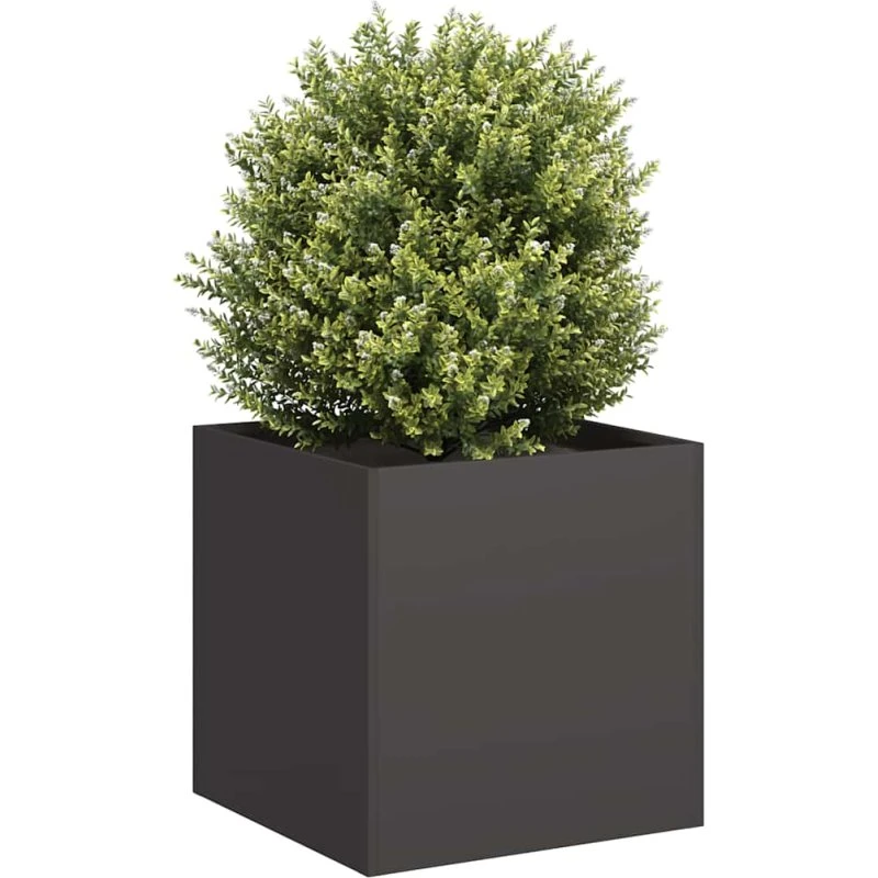 vidaXL Plantekasse 40x40x40 cm Sort Koldvalset Stål