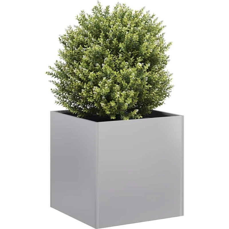 vidaXL Planter 40x40x40 cm Galvaniseret Stål Grå