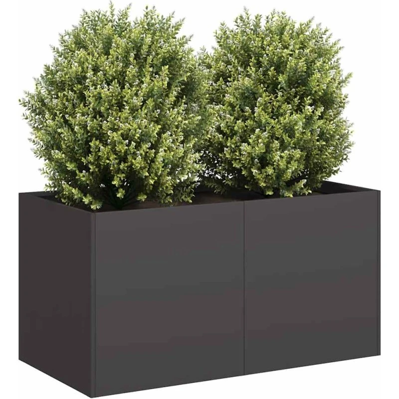 vidaXL Plantekasse 80x40x40 cm Sort Koldvalset Stål