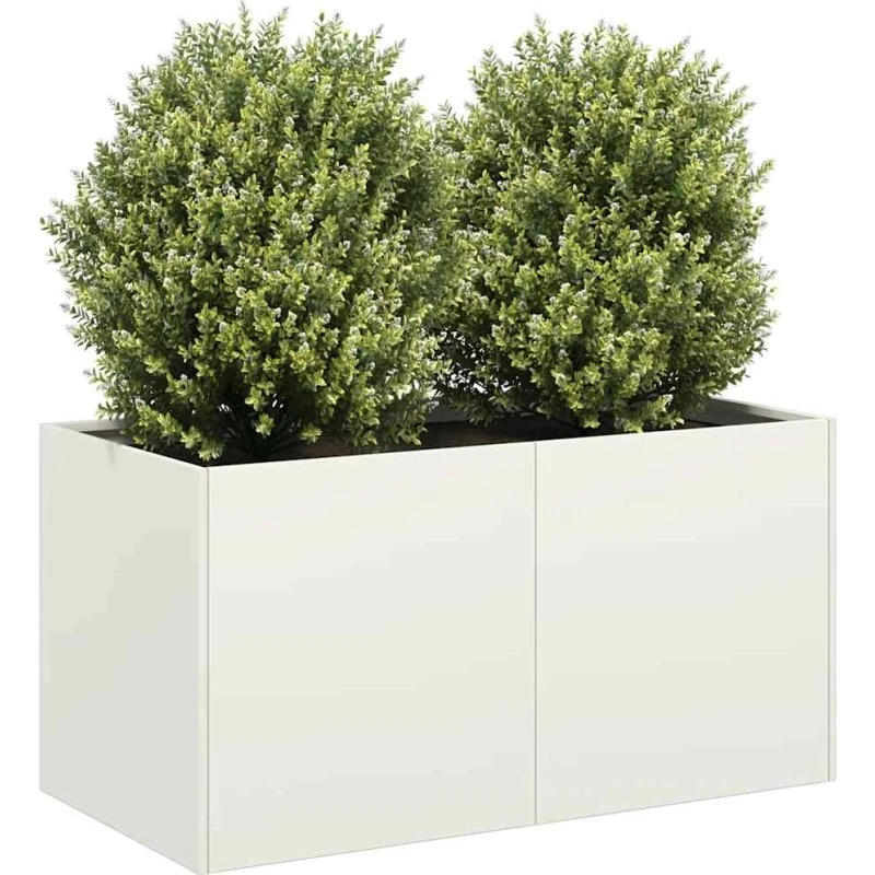 vidaXL Plantekasse Hvid 80x40x40 cm Koldvalset Stål